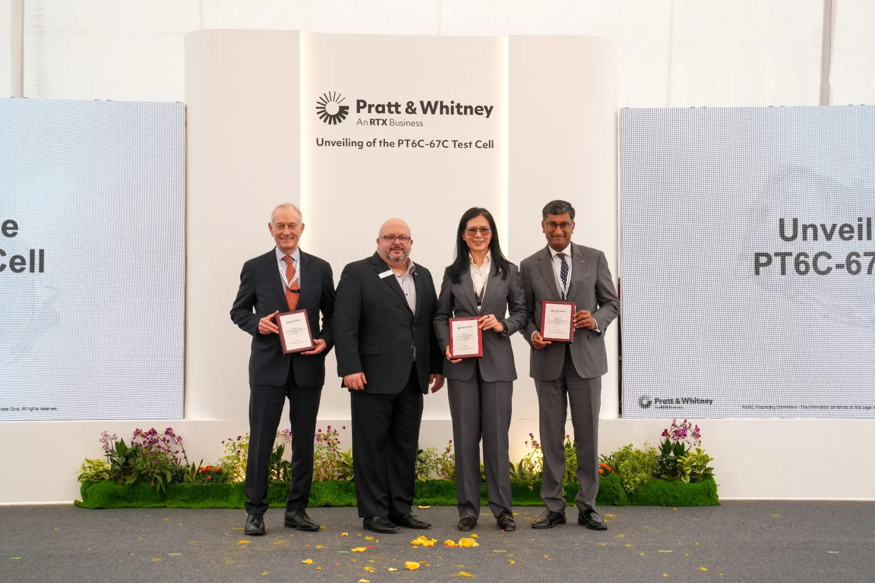 Pratt and Whitney PT6C-67C Test Cell unveiling ceremony group photograph